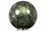 Flashy, Polished Labradorite Sphere - Great Color Play #277253-1